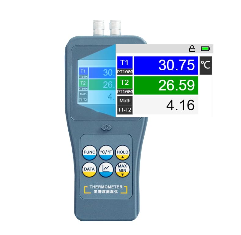 Multi-Channel Platinum Resistance Thermometer Data Logger Platinum Resistance Thermometers with Range -200~850°C (-328~1562°F) (Depend On Probe) Maximum, Minimum, Average Function
