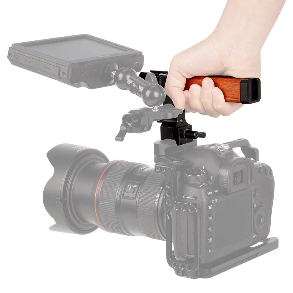 NICEYRIG Camera Maniglia di NATO con 15mm Morsetto Asta Cold Shoe con Foro di Posizionamento per Standard per Fotocamere Gabbie