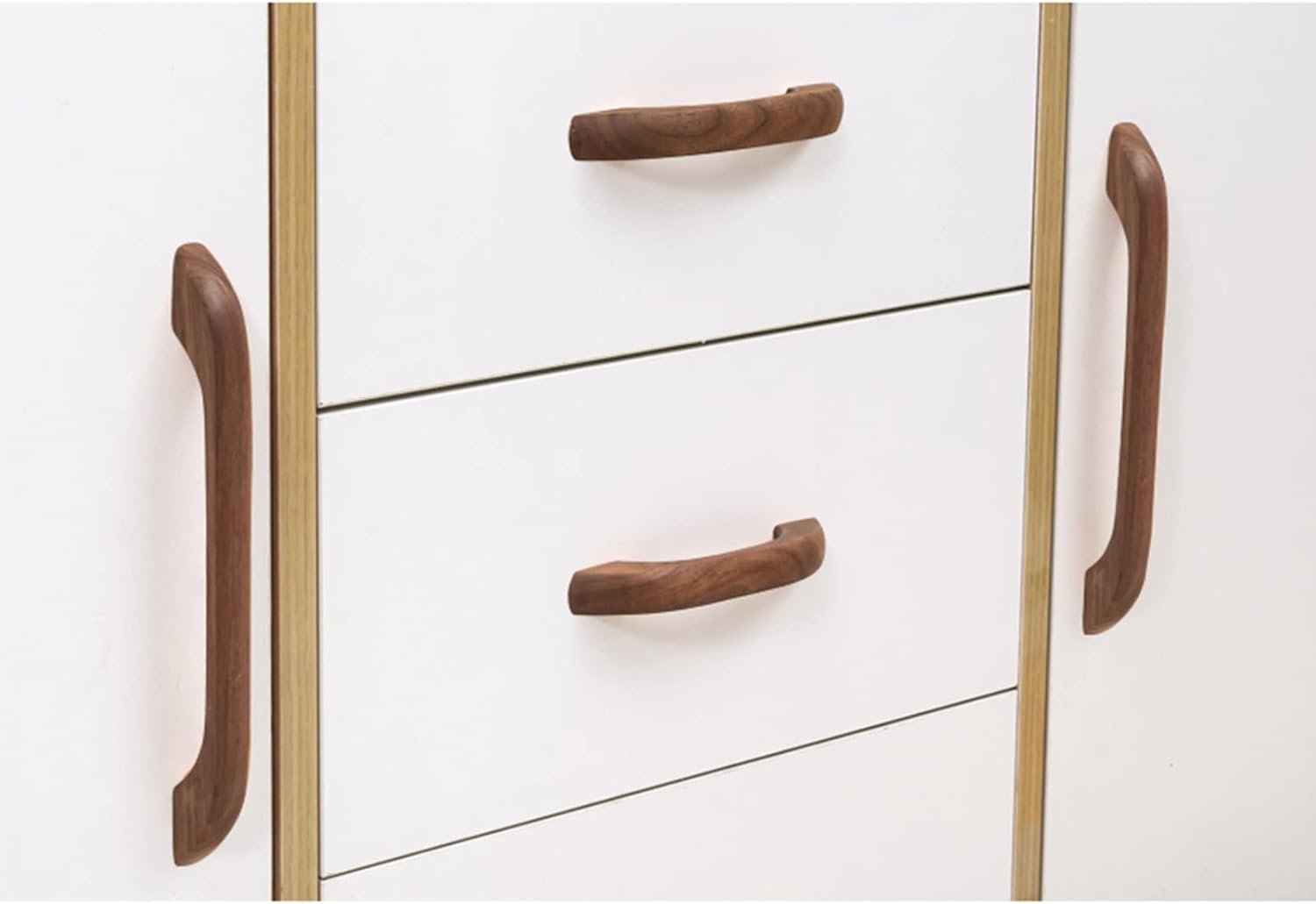 2 Pieces Walnut Cabinet Drawer Handles,Furniture knobs,Wooden Handles,Bathroom Drawer Pull,Wardrobe Door Handles,Simple Style,Holedistance192mm