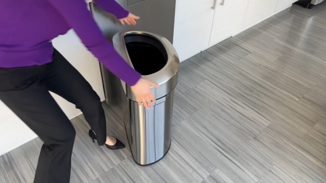 Image of iTouchless 18 Gallon Stainless Steel Semi-Round Open Top Trash Can and Recycle Bin, 68 Liter, Slim and Space-Saving Design for Home, Office, Kitchen, Restaurant, Restroom, Large Capacity