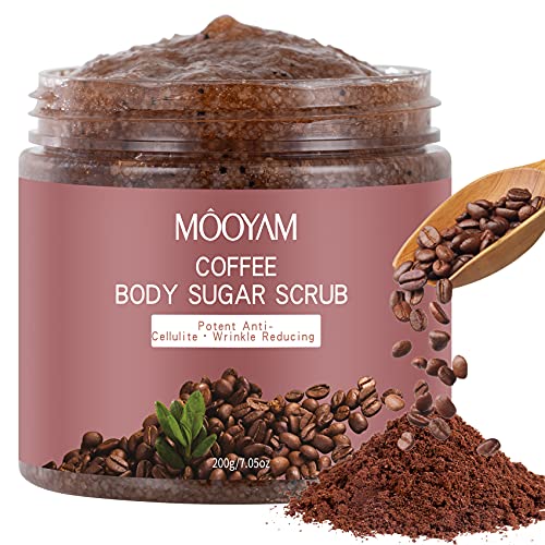 Natural Arabica Coffee Body Scrub, Sugar Scrub for Body Exfoliation, Coffee Body Scrubs for Women Exfoliation, Dead Skin Remover for Body Exfoliating Scrub for Hand Leg Foot - Moisturizing & Exfoliating & Brightening - 7.05 oz