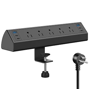 Jgstkcity Desk Clamp Power Strip USB C 40W Total Fast Charging Station 4 PD 20W USB C Ports