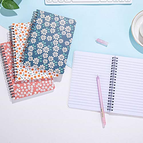 4 Pack Spiral Notebooks 5×7 Inch College Ruled Small Journals Hardcover Floral Cute Note Book For School Supplies Studio Girls Women, Inner Pocket, 320 Sheets/640 Pages #TOP5