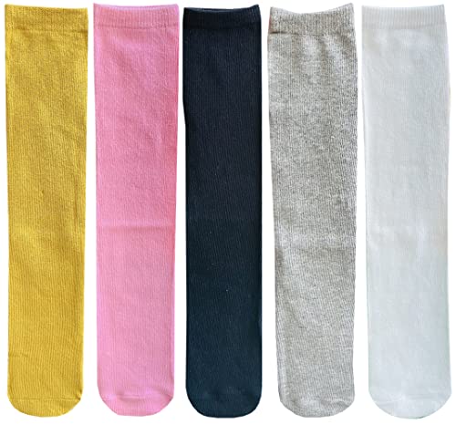 Image of Little Girl's Knee High Socks Over Calf Kids Overknee Stockings Bow Style