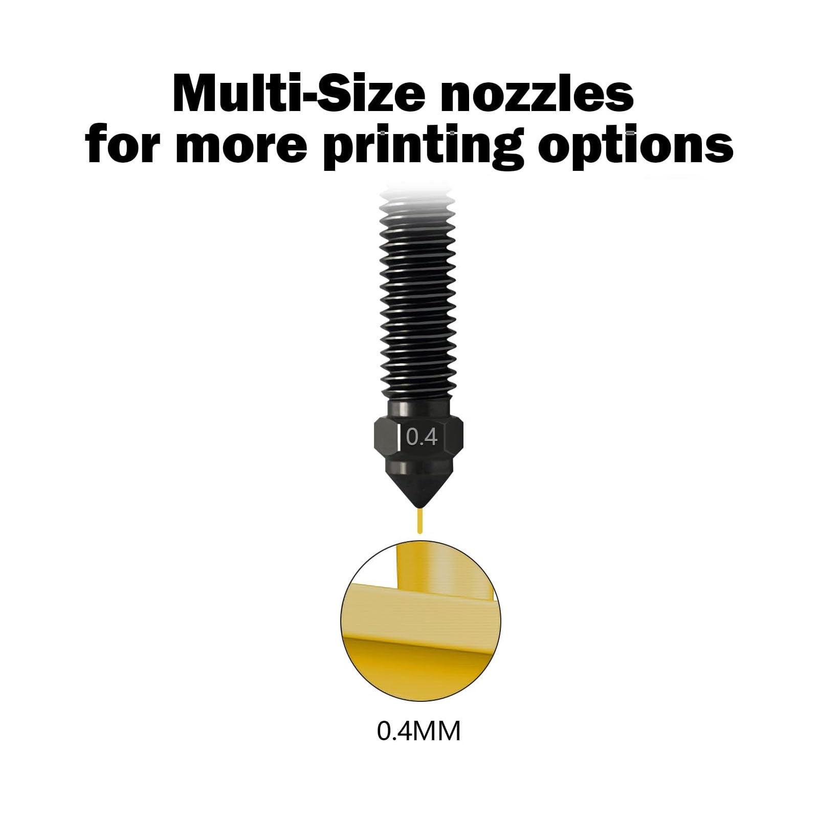 10 Stück Hotend-Düsen-Ersatz, 0,4 mm, gehärteter Stahl, 3D-Drucker