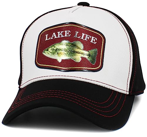 Image of KBETHOS Outdoor Hunting Fishing Lake Life Tactical Distressed Baseball Cap Dad Hats Adjustable Unisex
