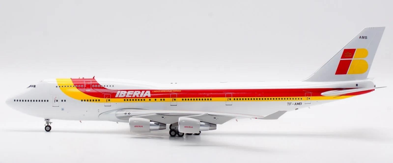 XJBTBA Samolot kolekcjonerski ze stopu 1 200 dla Iberia Airlines Boeing B747-400 odlewany samolot Model JET TF-AMB zestaw planetarny