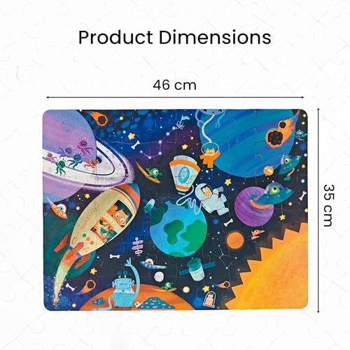 Image of The Curious Bees - Seek & Spot Puzzle & Game - Space Jigsaw Puzzle | 60 Pieces + 10 Seek Cards | Gifts for Boys and Girls Ages 4-8 | BIS Approved | Made in India