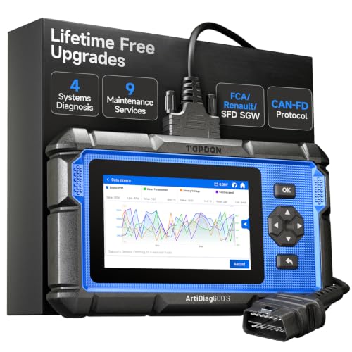 TOPDON Upgraded AD600S OBD2 Scanner, Diagnostic Tool, ABS SRS Transmission Engine Code Reader, 9 Reset Services Scan Tool, Oil/Brake/BMS/SAS/DPF/TPMS/ETS Reset, Injector Coding, Lifetime Free Update
