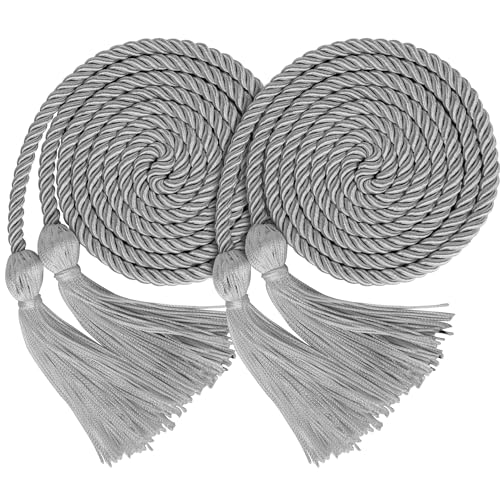 Image of GraduationMall Double Graduation Honor Cords Silver 68 inch