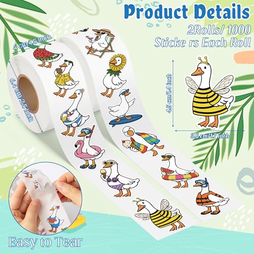 Save on 1000Pcs Summer Silly Goose Stickers - Waterproof Decals