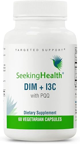 Seeking Health DIM + I3C, suplemento de 400 mg, apoya el metabolismo hormonal saludable y el equilibrio de estrógenos para mujeres, apoyo al estado