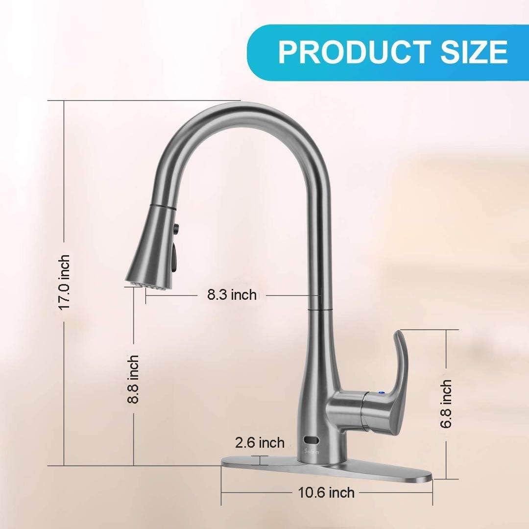 Black Friday - 50% OFF Kitchen Faucet,Sofirm Brushed Nickel Plating Touchless Faucet for Kitchen Sinks,3 Modes Kitchen Sink Faucet with Pull Down Sprayer