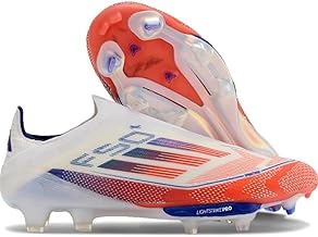 حذاء كرة قدم سبيد فلو بدون رباط للرجال من ايه دي اي اكس، خفيف الوزن، حذاء كرة قدم عالي السرعة، ابيض/احمر/كحلي>مقاس 40