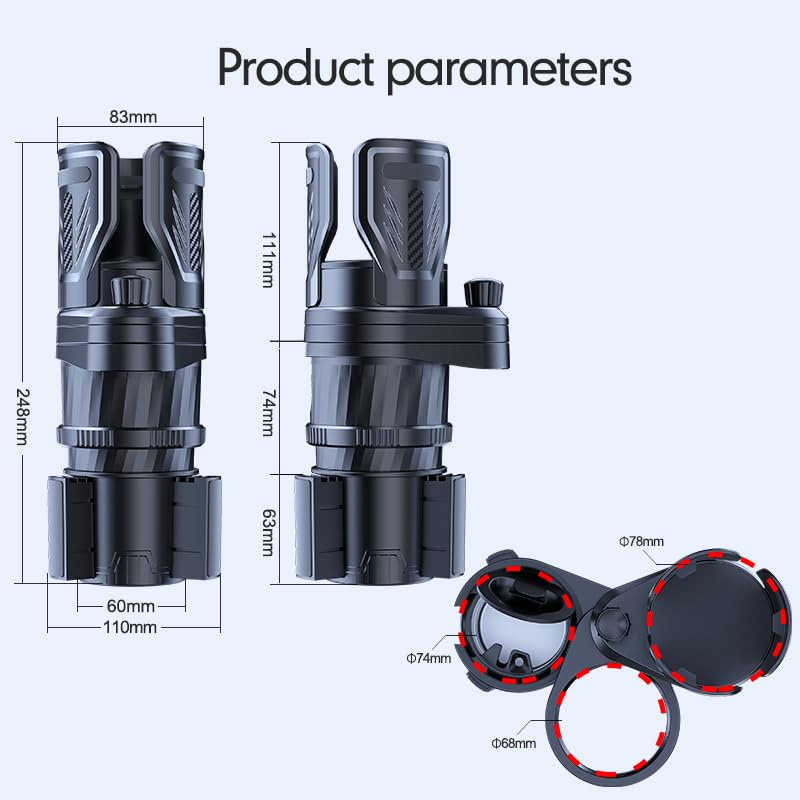 Expansor multifuncional 4 en 1 para porta vasos de auto miniatura 4