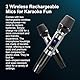 Karaoke-Maschine - 100W Bluetooth-Lautsprecher mit Super Bass, 2 drahtlose Mikrofone, tragbares PA-System mit LED-Leuchten, TWS-Paarung, Bass/Höhen/Echo-Einstellung, professioneller Lautsprecher