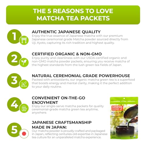 Té Matcha 12 paquetes individuales en polvo orgánico miniatura 2
