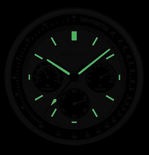 Miniatura 3 de Bulova Reloj de pared Lunar Pilot C1971  Acabado plateado mate  Pantalla de temperatura e higrómetro  Movimiento de cuarzo de barrido silencioso