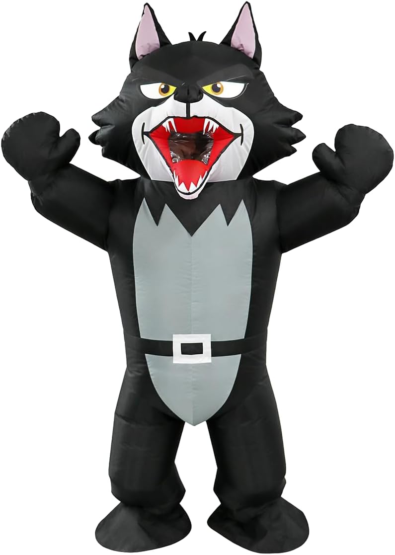 Inflatable Wolf Costume Big Bad Wolf Inflatable Full Body Suit Blow up Costumes Fancy Dress for Adult Halloween Christmas