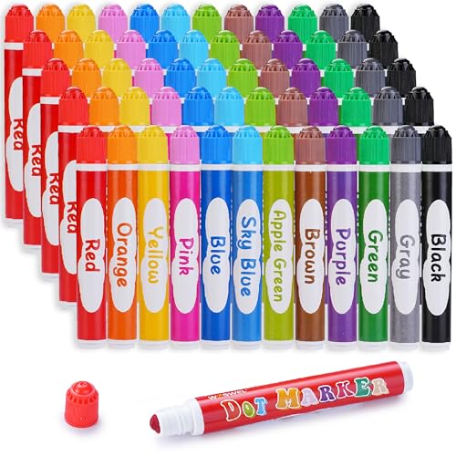WOSWEL Dot Markers 60 Pack 12 Colors Washable Paint Daubers for Toddlers Kids Preschool Non Toxic Water Based
