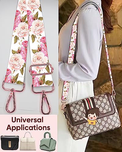 Image of Purse Strap Replacement Crossbody, Rose Golden Buckle Shoulder Strap Adjustable Handbag Strap Replacement Belts