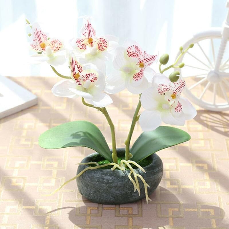 Carpango Künstliche Blumentopf, künstliche Blume, Schmetterling, Orchidee, Topf, Garten, Hochzeit, Heimdekoration, 2 Stück
