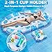KIZJORYA 2025 New Pool Floats Adult with Canopy and Cup Holder, 3-in-1 Inflatable Pool Lounge Floaties for Swimming Pool Lake Beach Water, Raft Lounger Floating Chair for Adults Heavy Duty