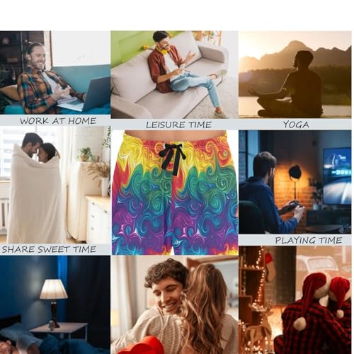 Men's Pajama Pants Tie Dye Rainbow Swirl PJ Lounge Pants Soft Men Pajama Bottoms4