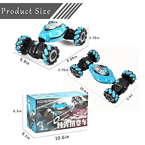 Gesture Sensing Rc Stunt Car, Remote Control Gesture Sensor Car, 4Wd Drift Rc Stunt Car With Light & Music, 360° Flips Rotating Off Road Vehicle, 2.4Ghz Rc Stunt Car Toy For Boys Girls Gift (Blue) #TOP5
