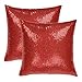 YeVhear - Set di 2 federe per cuscino con paillette, comode e luccicanti, per Natale, giorno del Ringraziamento, Capodanno, 16 x 16 pollici