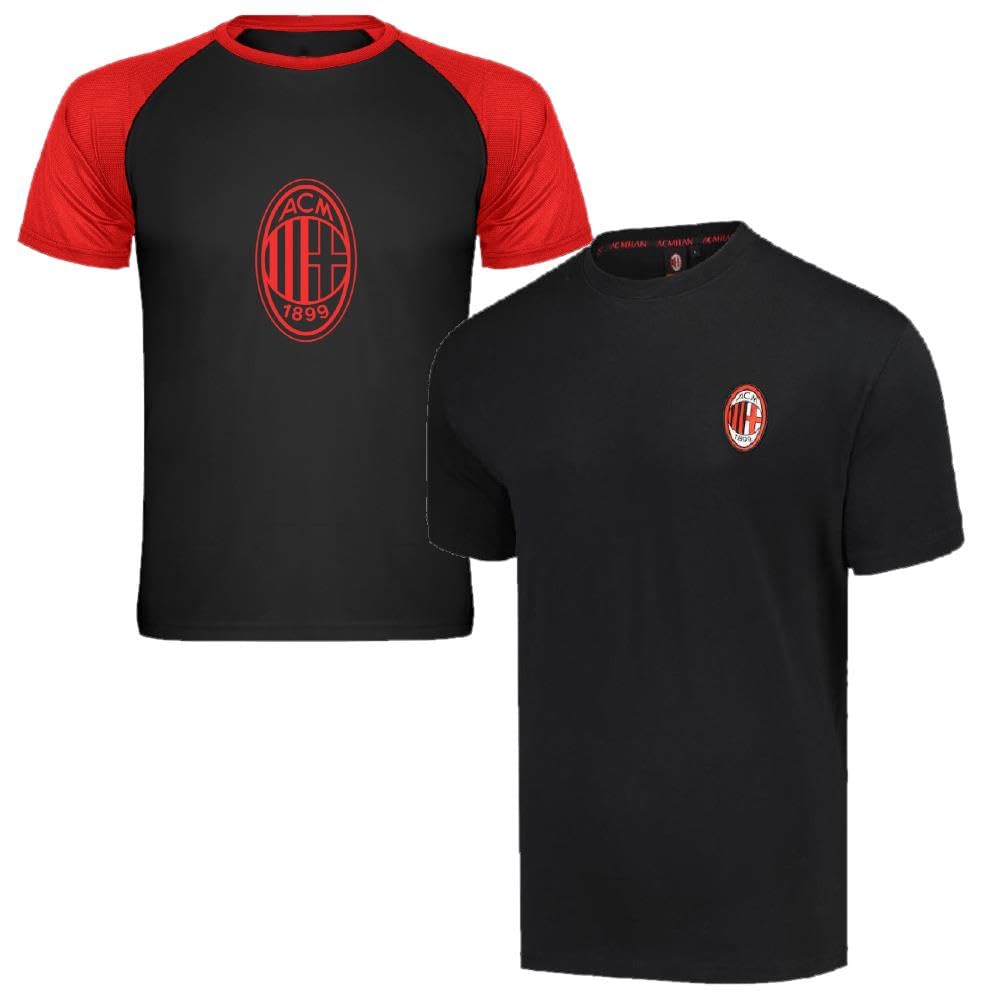 T-Shirt Milan 100% Cotone Prodotto Ufficiale ACMILAN | Maglietta in Cotone Personalizzabile PS 46680-BS
