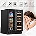 24 Inch Wine and Beverage Refrigerator Under Counter, Dual Zone Black Beverage Fridge with Glass Door&Lock,20 Bottles & 88 Cans Wine and Beverage Cooler, Freestanding Mini Fridge for Bedroom Home