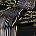 Herside Marble Queen Comforter Set with Sheets,8 Pieces Black and Gold Queen Bed in a Bag Set,Inspirational Positive Energy Words Quilt Set,Modern Marble Texture Luxury Bedding Set for All Seasons