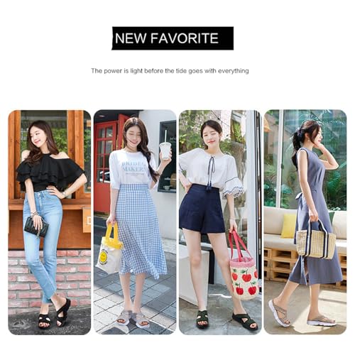 Tokouk Slides for Women's Knitted Orthopedic Platform Sandals Comfortable Fabric Kint Slip On Wedge Lightweight Walking Sandals with Arch Support Lightweight Athletic Soft Cushion Footbed4