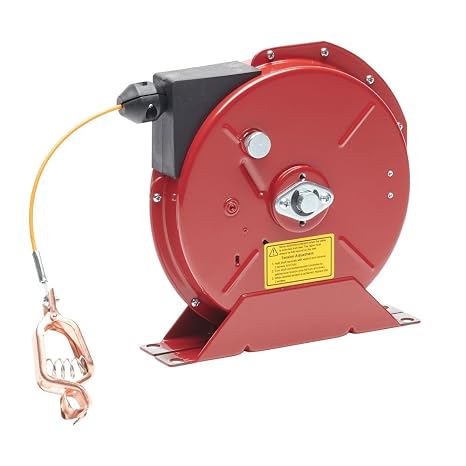 Reelcraft 3050 50 Spring Retractable Grounding Reel, Nylon Coated Cable Made From Industrial Grade Carbon Steel
