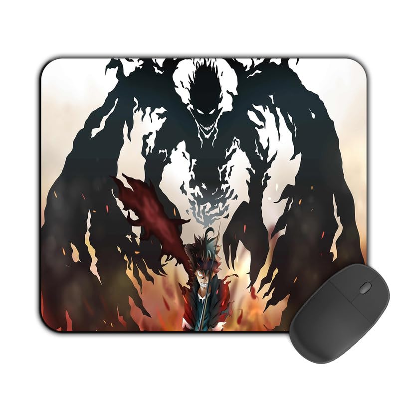 Image of Printed Design Mouse Pad Asta with Devil (200MM X 240 X 3MM) Enhance Gaming and Work Performance Comfortable and Precise Non-Slip Water Proof Black Clover Mouse Pad.