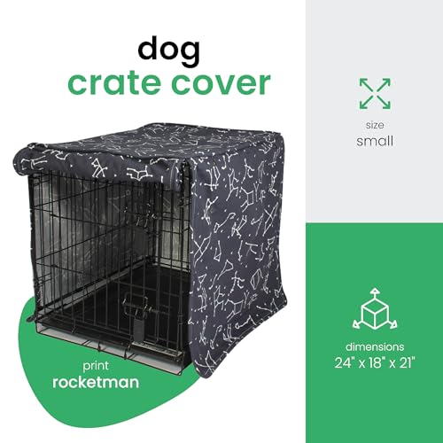 Molly Mutt Rocketman Dog Crate Cover, 100% Cotton Canvas Cover with 2 Roll-Up Panels, Ideal for Dog or Cat Crate, Durable, Washable, and Free of Harmful Chemicals, 24" x 18" x 21" - Image 3