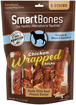 SmartBones Chicken-Wrapped Sticks, Treat Your Dog to a Rawhide-Free Chew Made With Real Chicken and Peanut Butter