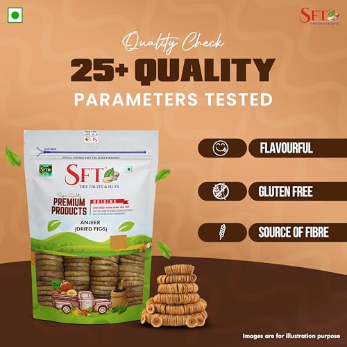 Image of SFT Premium Anjeer (Dried Figs), 500g, Rich in Calcium & Fibre, Source of Iron, Naturally Low-Fat Food