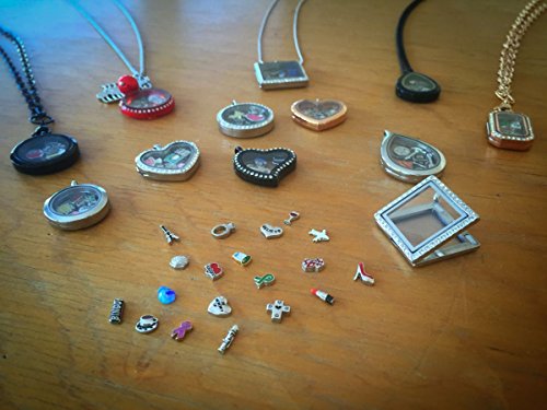 Girl February Floating Locket Charm Silvertone2