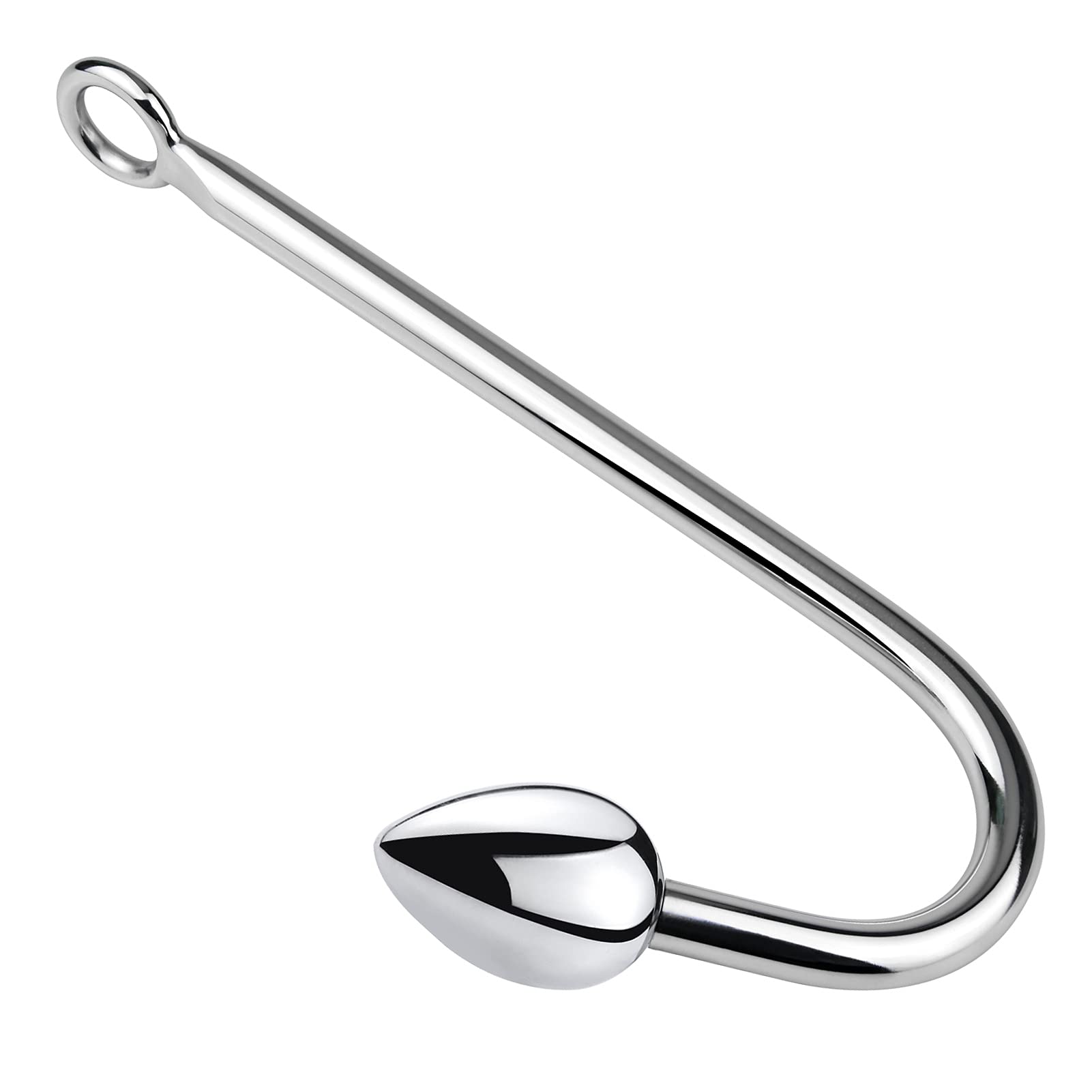 SXOVO Gancio Anale Gancio Anale per Bondage 24 cm con 3 sfere intercambiabili Ø 26,5 mm, 34 mm, 40 mm Gancio Butt plug in Metallo con sfera in Acciaio (Piccolo + Medio + Grande)