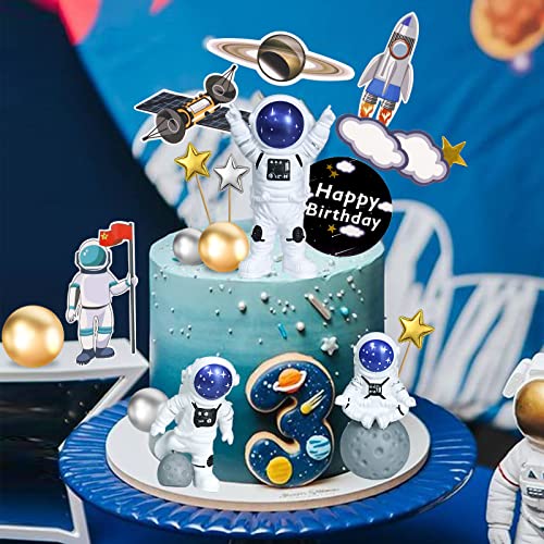 22Pcs Astronaut Space Cake Toppers Outer Space Cake Decorations Outer Space Themed Party Supplies Astronaut Figurines Planet Rocket Stars And Pearl Balls Diy Cake Toppers For Kids Birthday Baby Shower #TOP4
