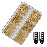 KAHZOR 1 Pièce Or Perle Nail Charms Pearls Caviar Strass Ongle Nail Art, Strass Ongle Nail Art, Mini Nail Caviar Beads pour Bijoux Ongles, Charms Ongles