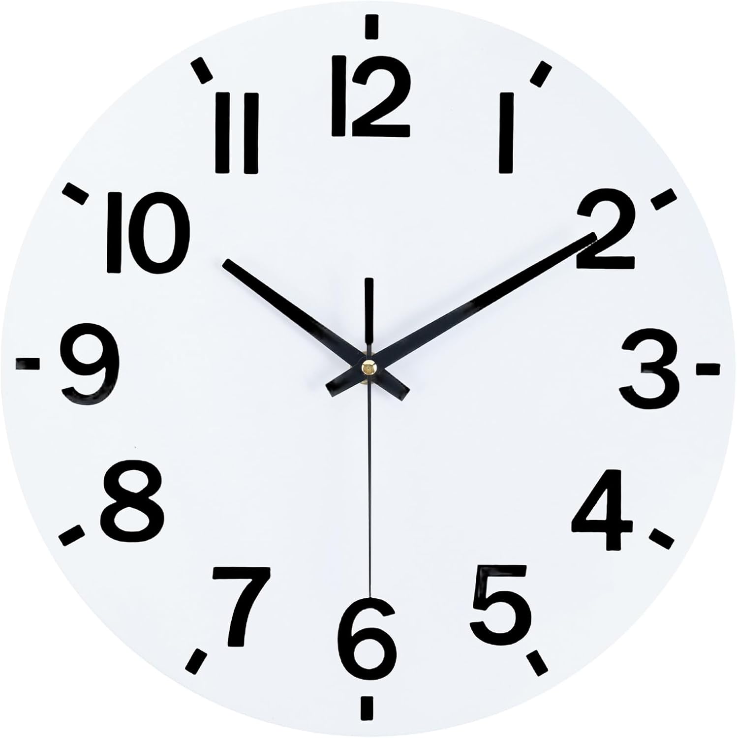 HZDHCLH Wall Clock 8 Inch Silent Non Ticking Wooden Battery Operated Whi…