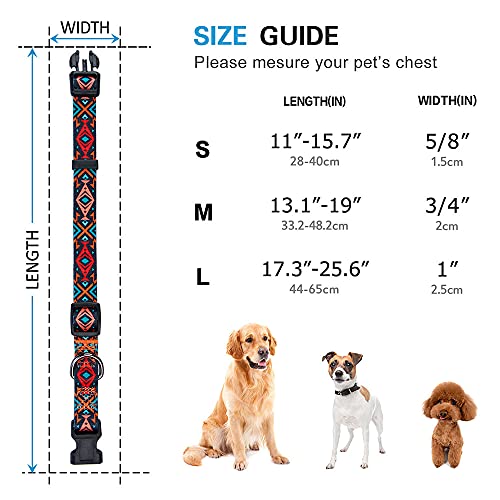 Rhea Rose Tribal Hundehalsband Aztekenmuster Verstellbare Halsbänder Medium