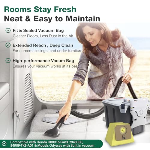 Crucial Vacuum 3 Replacement Vacuum Bags - Compatible with Honda Part # 2940380, 84909-TK8-A01 – Fits Honda Odyssey H80916 with Built in Vacuum Model – Bulk (3 Pack) - image 5