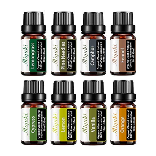 Miyuki 2Pack Cypress Essential Oil And 8Pack Essential Oil Set With Camphor Lemongrass Pine Needles Fennel Cypress Lemon Vanilla Orange #TOP10