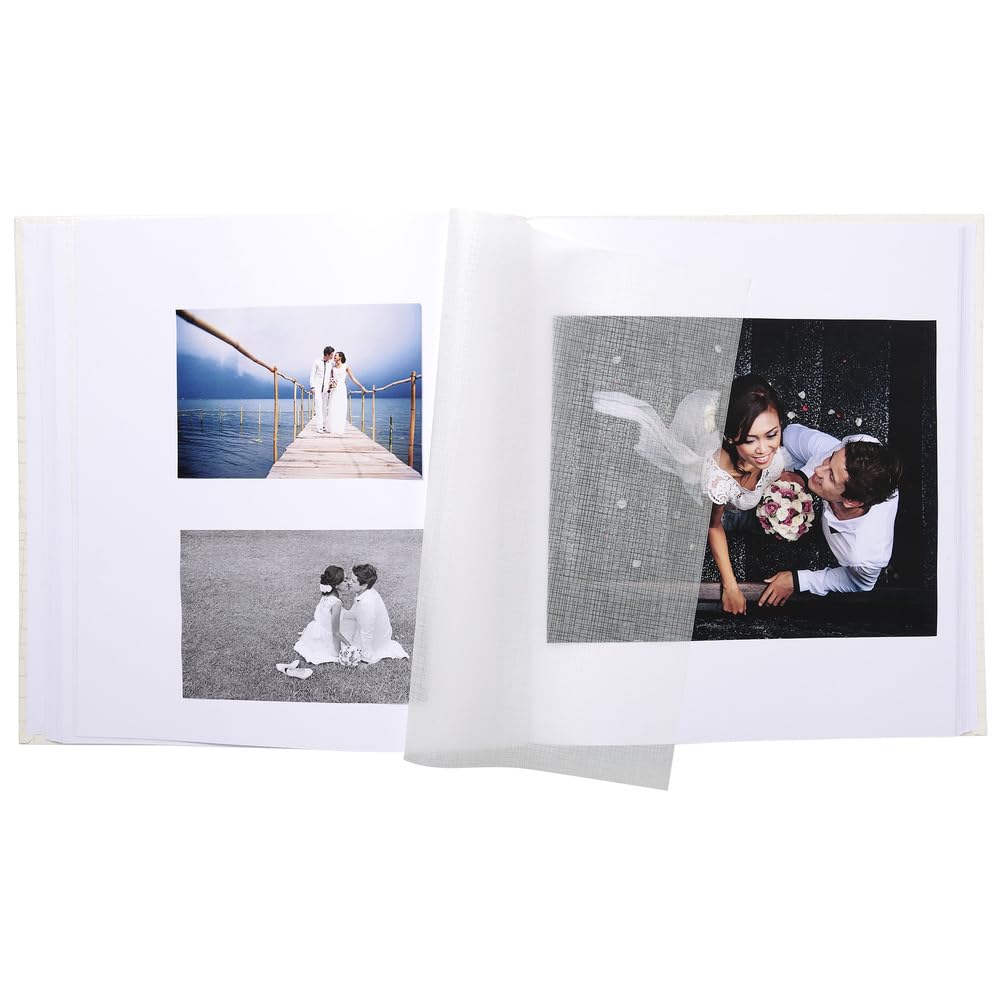 Exacompta 11154E Premium Fotoalbum Kingsbridge mit 60 schwarzen Seiten, perfekt für Ihre Fotos zum selbstgestalten Fotobuch weiß, 29 x 32 cm