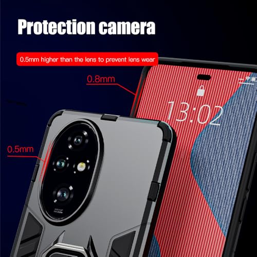 Image of SPAZY CASE Honor 200 Pro 5G Back Cover | Dual Layer Armor Defender Full Body Protective + PC Hybrid Kickstand Back Case for Honor 200 Pro 5G - Panther Black