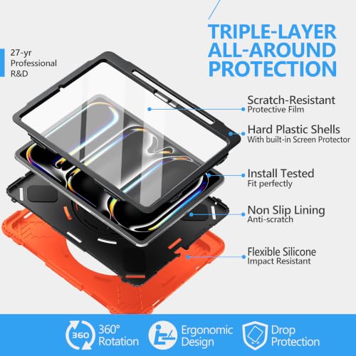 Image of Miesherk STOCK Case for iPad Pro 13 Inch M5 2025 /M4 2024, Orange